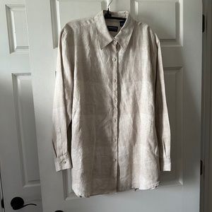 Men's - Liz Claiborne - Liz Sport - 100% Linen Button Down - Size Large